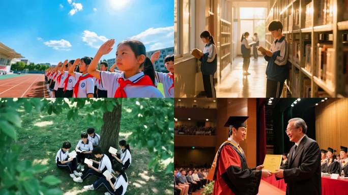 学校开学宣传片合集 幼儿园到大学成长过程