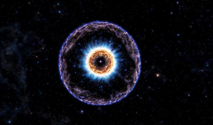 宇宙星云能量爆发 星体核心能量涌动