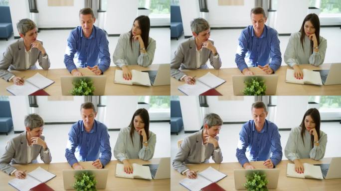 白人同事，一起在办公室工作