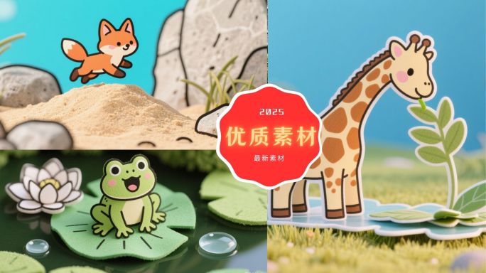 粗线条卡通动物 可爱 萌宠 动物漫画