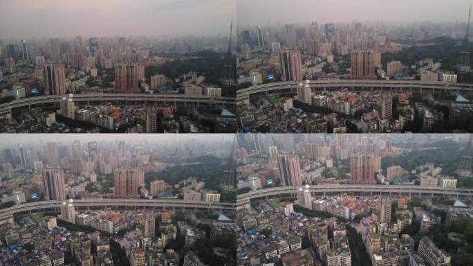 城市高架桥鸟瞰