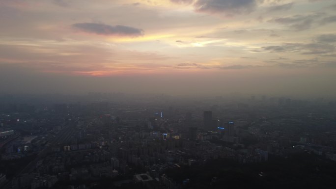 城市夜景航拍延时