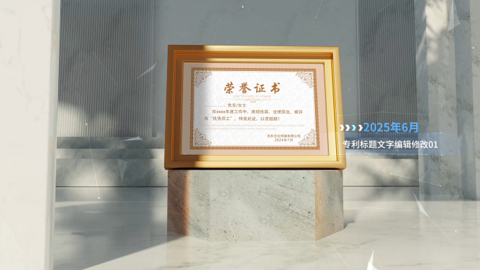 高端企业专利荣誉证书