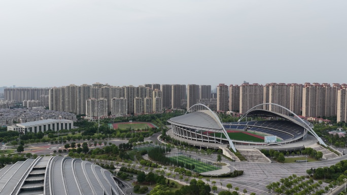 淮安 苏超足球 体育场馆鸟瞰全景
