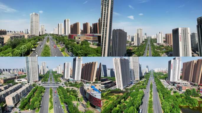 东区航拍 宝龙人行天桥 车水马龙