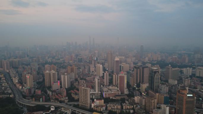 城市高楼林立航拍