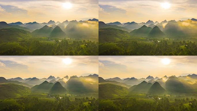 茶山茶园山峰山脉日出日落_02