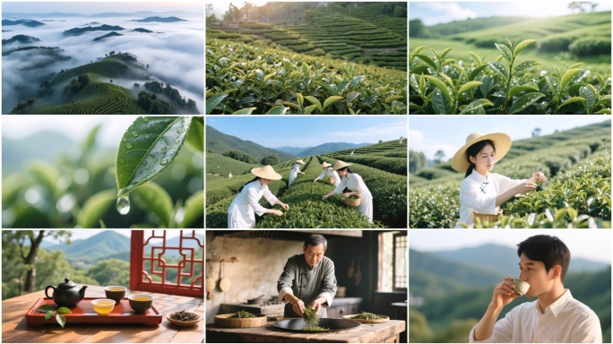 茶茶叶茶山采茶制茶泡茶茶文化
