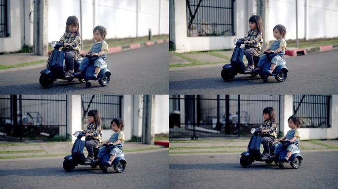 妹妹在玩玩具车