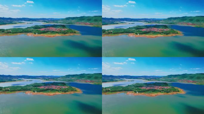 湖光山色自然风光跋山水库鹰嘴崮