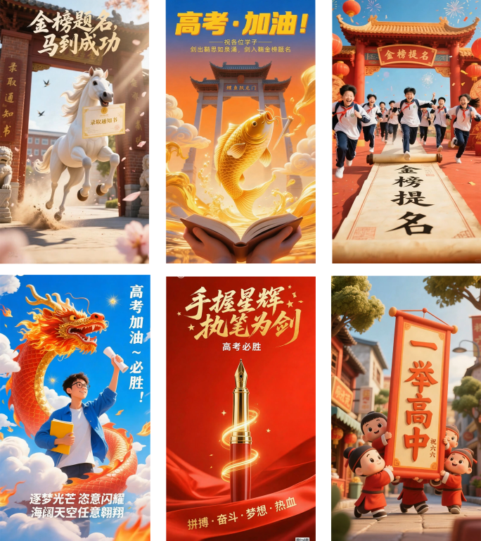 中考 高考 金榜题名学子跃龙门 高考祝愿
