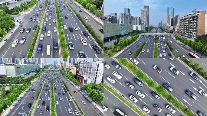 城市车流航拍与延时