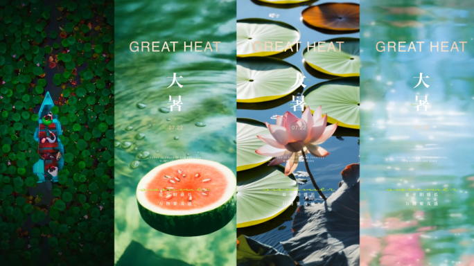大暑竖屏模板视频