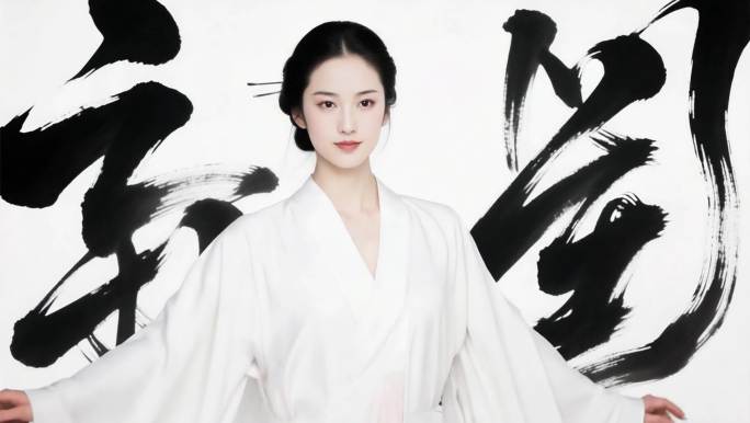 古风女子书展示