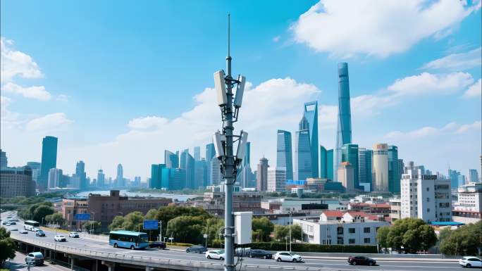 上海城市通信基站5G信号塔发射站物联网