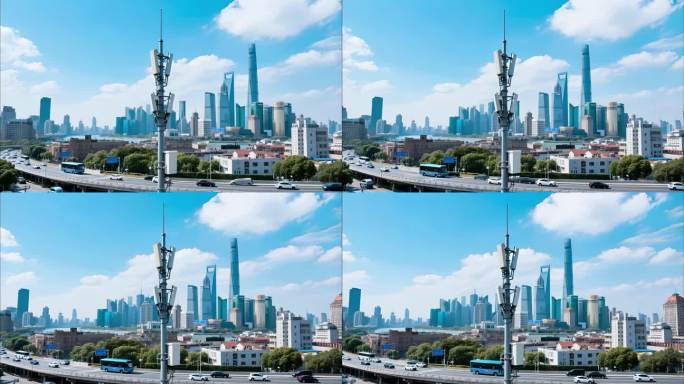 上海城市通信基站5G信号塔发射站物联网