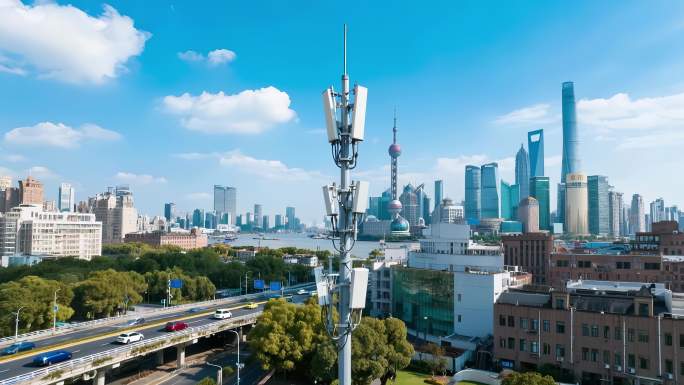上海城市通信基站5G信号塔发射站物联网