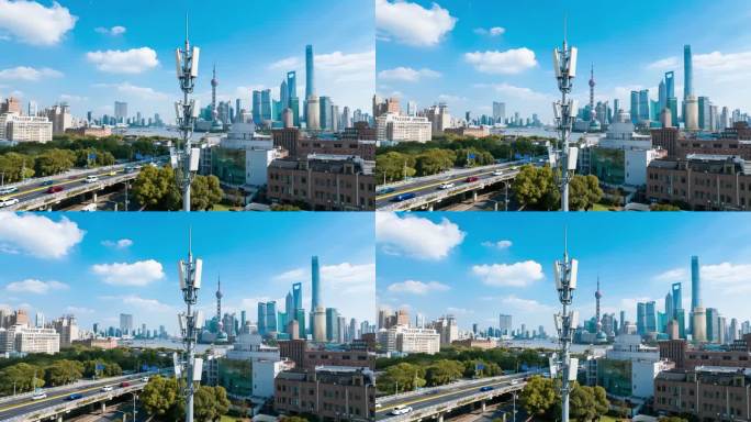 上海城市通信基站5G信号塔发射站物联网