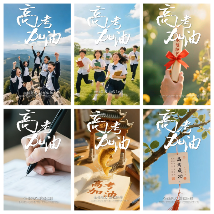 朋友圈竖屏高考加油祝福金榜题名
