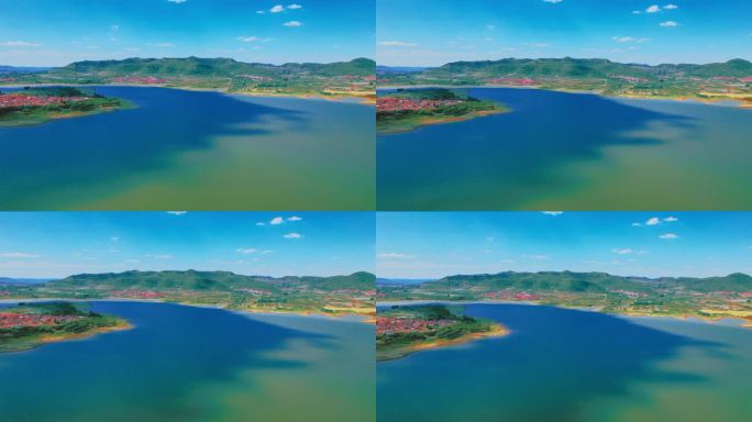 湖光山色自然风光跋山水库鹰嘴崮