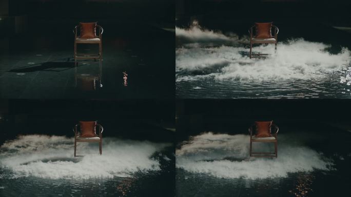 水面上的孤独座椅