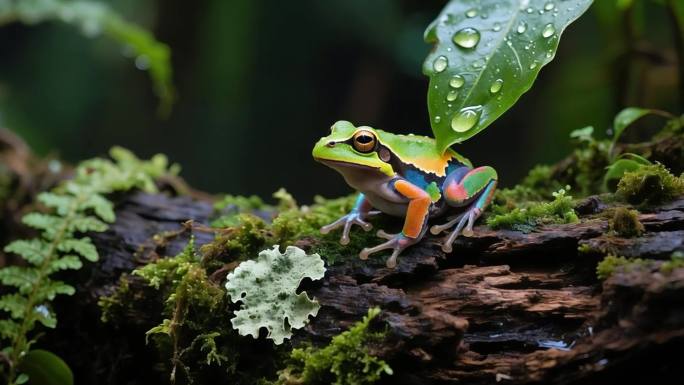 色彩斑斓的树蛙雨林蛙