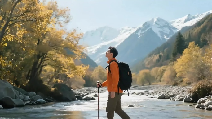 旅行徒步探险登山攀登游玩旅游户外励志旅途