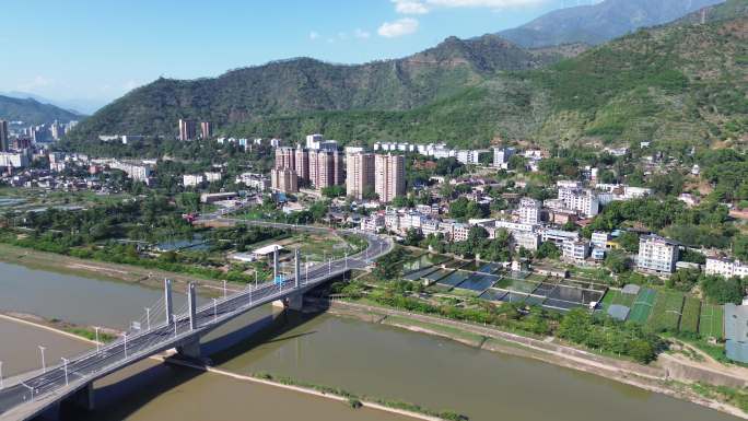 米易城市山水风光航拍