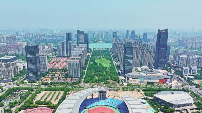 合肥政务区天鹅湖万象城城市航拍
