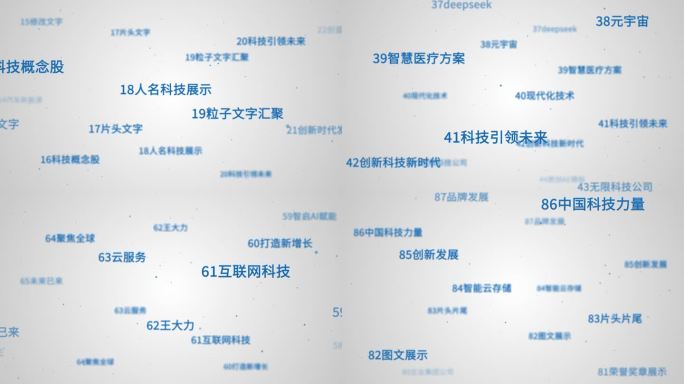六款无插件科技文字冲屏元素上升AE模板