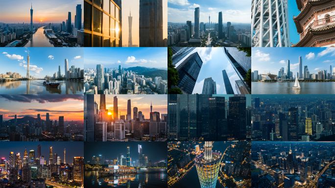 广州地标建筑城市风光日景夜景延时摄影