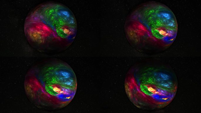 太空中的辉光球行星结构