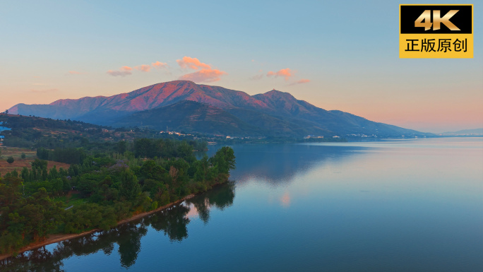 凉山州西昌邛海泸山日出日落航拍延时