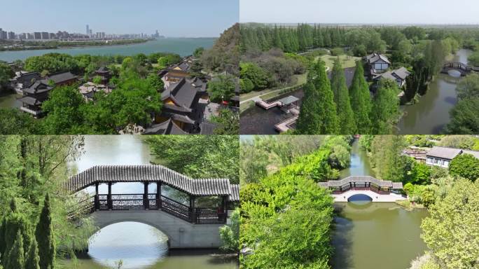 镇江北固山风景区航拍素材