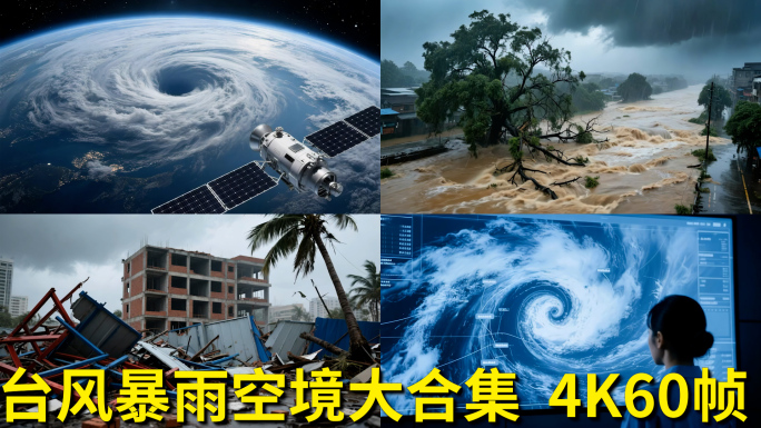 台风暴雨海啸空境大合集 自然灾害恶劣天气