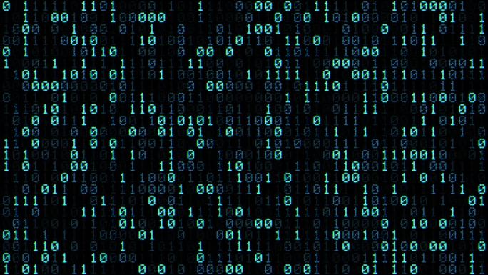 二进制代码，蓝色数字变换的背景