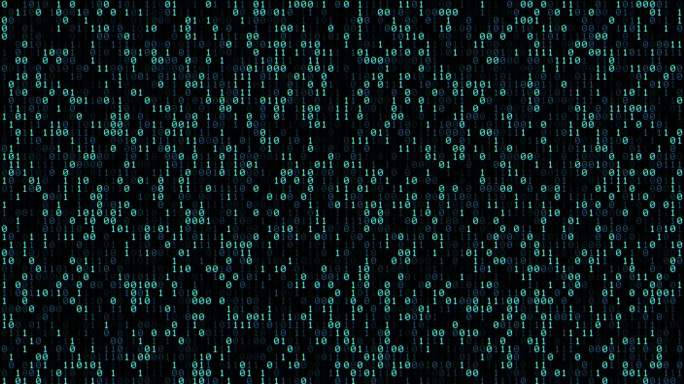 二进制代码，蓝色数字变换的背景