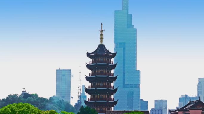 南京城市地标航拍延时摄影
