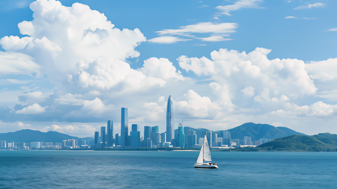 深圳地标建筑城市风光日景夜景延时摄影