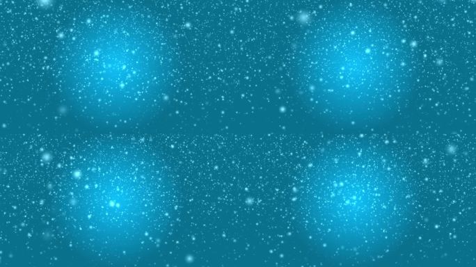 动画闪亮的雪花落在一个蓝色的背景