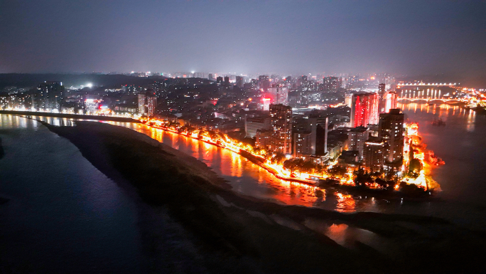 眉山乐山大佛夜景航拍