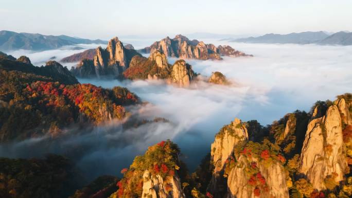 四季黄山云海风光