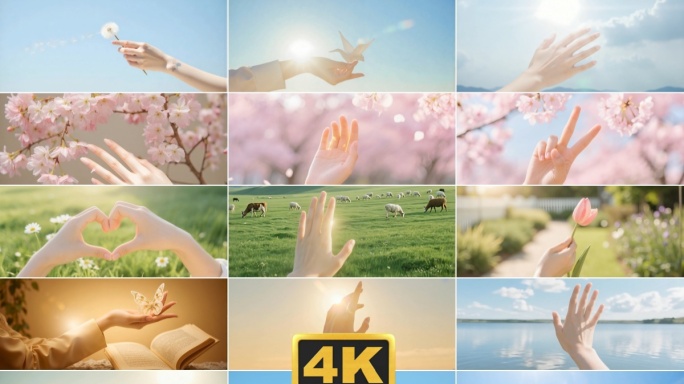 4k宽屏唯美手部手势集合 小清新手部特写