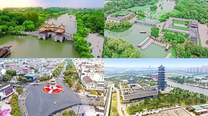 江苏扬州城市地标航拍