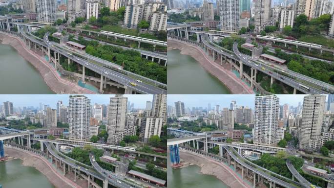 重庆李子坝轻轨穿楼景观
