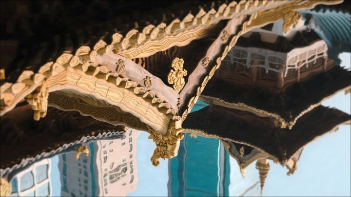水面倒影静安寺