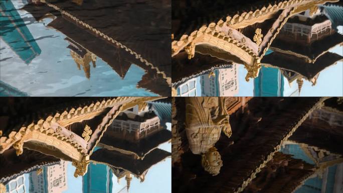 水面倒影静安寺