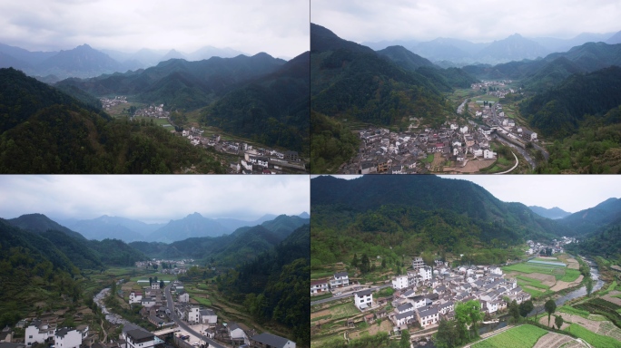 安徽 黄山 绩溪 航拍 梯田 农村 乡村