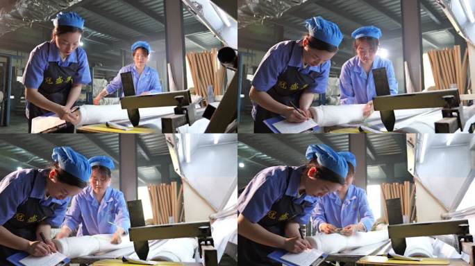 纺织厂女工质检作业