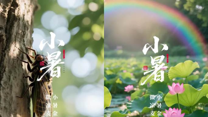 小暑节气动态海报AE模板
